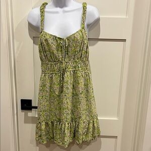 American Eagle Outfitters Green Floral Mini Dress